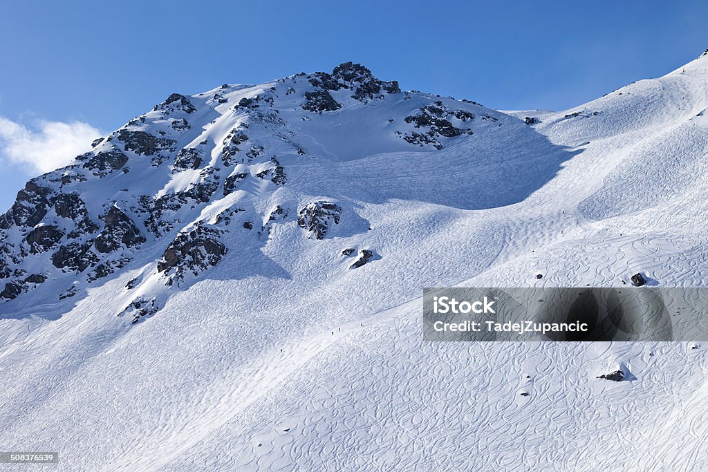 Ski slopes Ski slopes in the French Alps, plenty of snow. Val Thorens, Les 3 Vallees, France Beauty In Nature Stock Photo