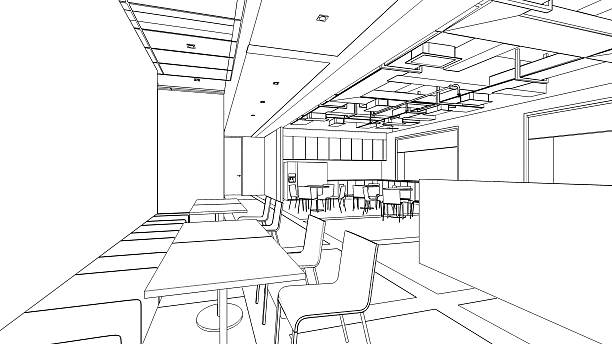 istock outline sketch of a interior pantry area 508376859