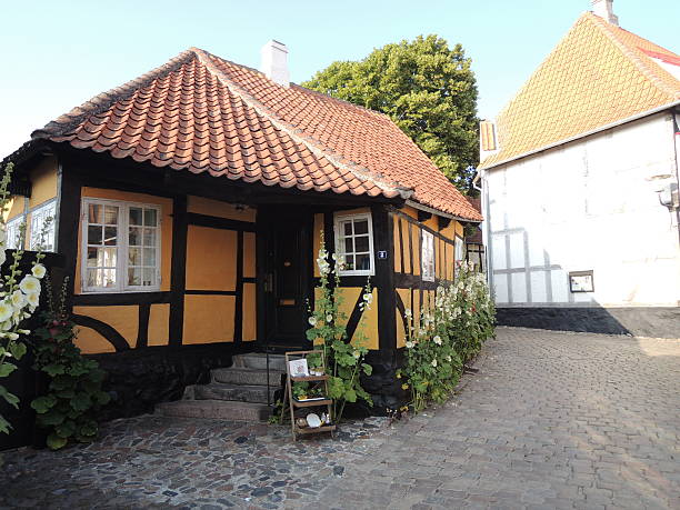 Old Danish house in the city of Faaborg stock photo