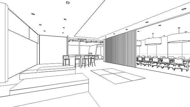 istock outline sketch of a interior pantry area 508378019