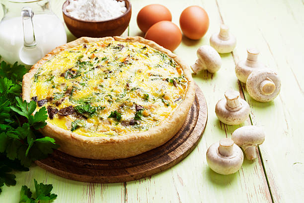 istock Pie with mushrooms, chicken and herbs 508378407