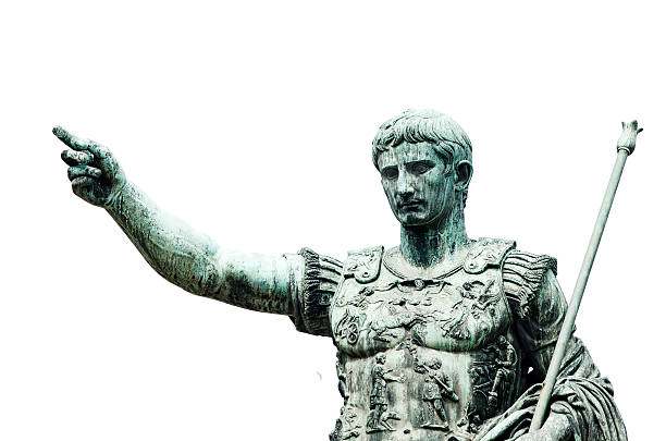 istock Roman emperor bronze statue isolated on white 508379045