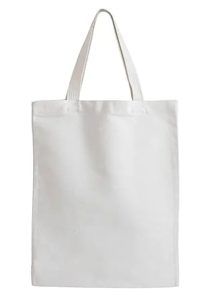 Photo of White cotton bag isolated on white
