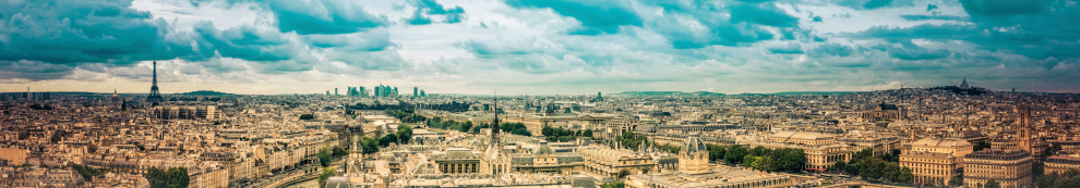Paris panorama with scenic sky