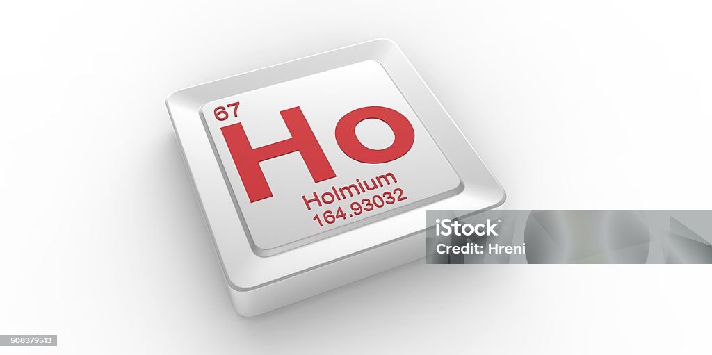 Ho symbol 67 material for Holmium chemical element Ho symbol 67 material for Holmium chemical element of the periodic table 65-69 Years Stock Photo