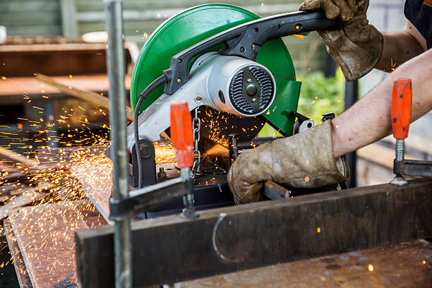 istock Industrial worker cutting metal 508382906