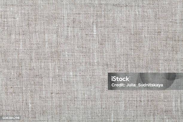 Fabric Background In Neutral Grey Color Linen Texture Stock Photo - Download Image Now