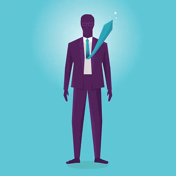Vector illustration of Excited business man
