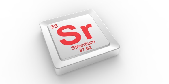 Sr symbol 38 material for Strontium chemical element of the periodic table