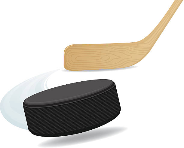 хоккейная шайба и stick - ice hockey hockey stick field hockey roller hockey stock illustrations