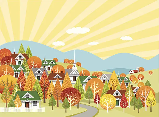 Vector illustration of Autumn Landscape