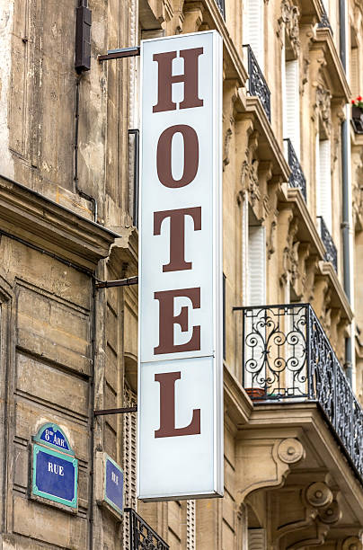 istock Parisian hotel sign 508399143