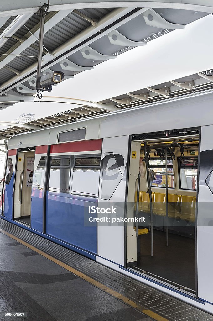 Sky Train Opening empty sky train door is opening Alertness Stock Photo