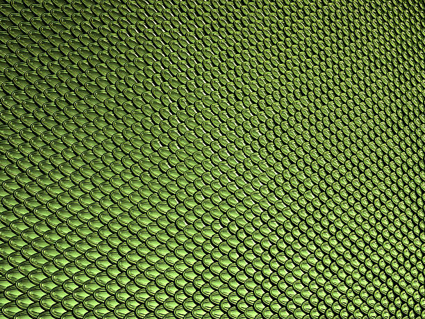istock Green glossy  Scales texture or background 508404517