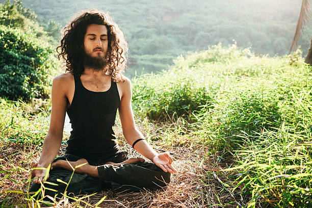 istock Man doing yoga in jungles 508406916