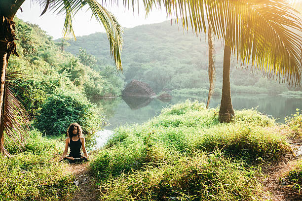 istock Man doing yoga in jungles 508407198
