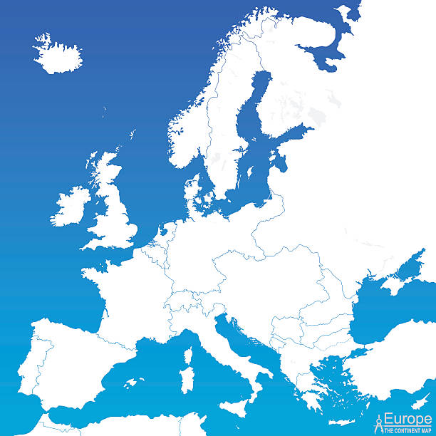 illustrazioni stock, clip art, cartoni animati e icone di tendenza di mappa europa continente. - grecia nazione