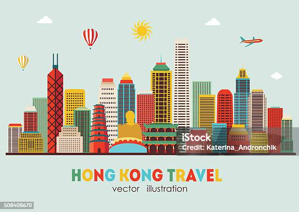 Hong Kong Detailed Silhouette Vector Illustration Stock Illustration - Download Image Now - Hong Kong, City, Asian and Indian Ethnicities