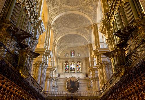 Como cathedral interior, Santa Maria Assunta on the shore of Lake Como, in Northern Italy (great lakes region).