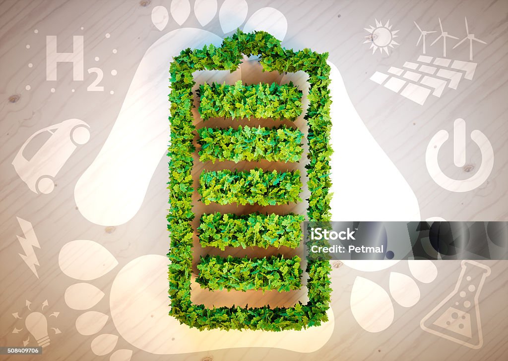 Nachhaltige Energie-Konzept. - Lizenzfrei Batterie Stock-Foto