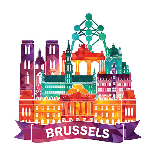 ilustrações de stock, clip art, desenhos animados e ícones de silhueta detalhadas de bruxelas. ilustração vetorial - brussels