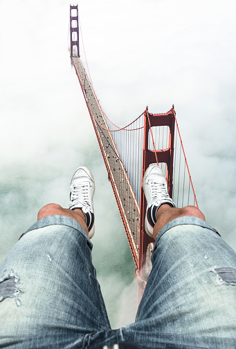 pov from the helicopter over San Francisco