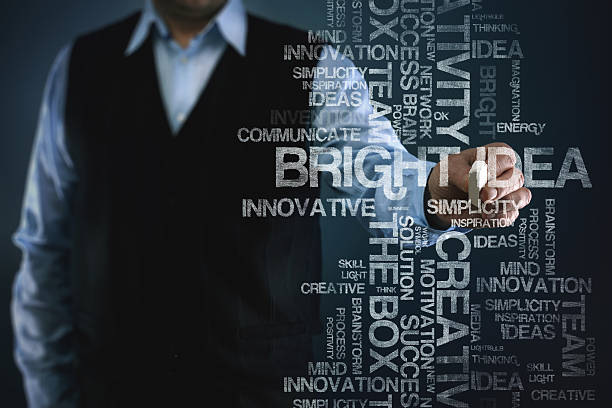 istock Businessman Writing Inspiring Word Cloud on Blackboard 508412208