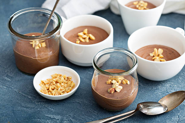 istock Chocolate yogurt dessert with salted peanuts 508414204
