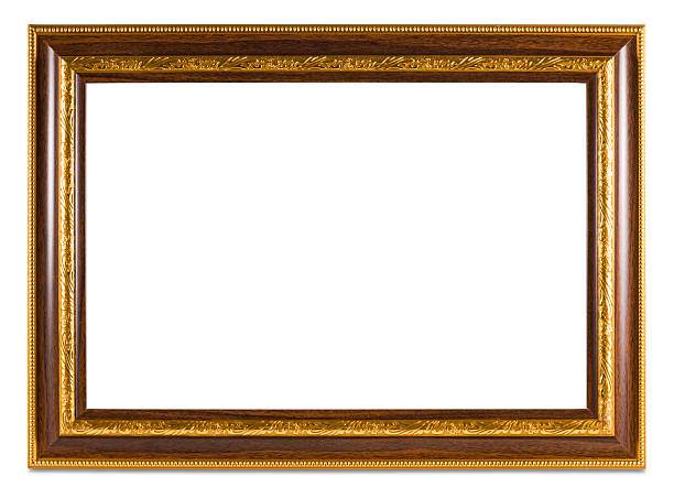 istock Vintage Golden frame with empty space isolated on white backgrou 508414580