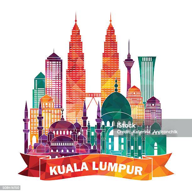 Kuala Lumpur Skyline Vector Illustration Stock Illustration - Download Image Now - Kuala Lumpur, Urban Skyline, Malaysia