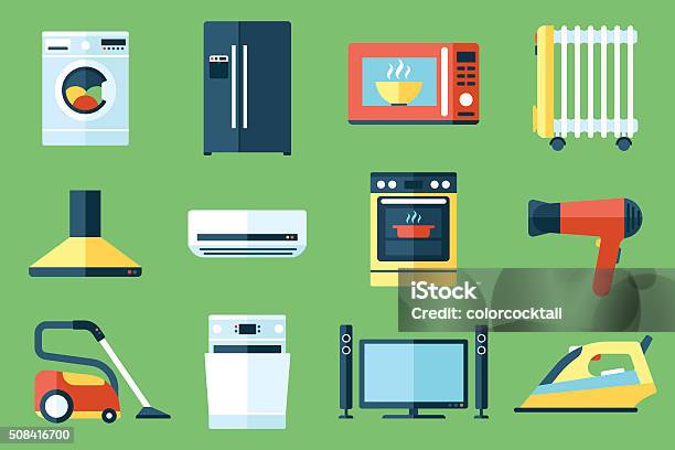 Household Appliances Stock Illustration - Download Image Now - Appliance, Icon Symbol, Illustration