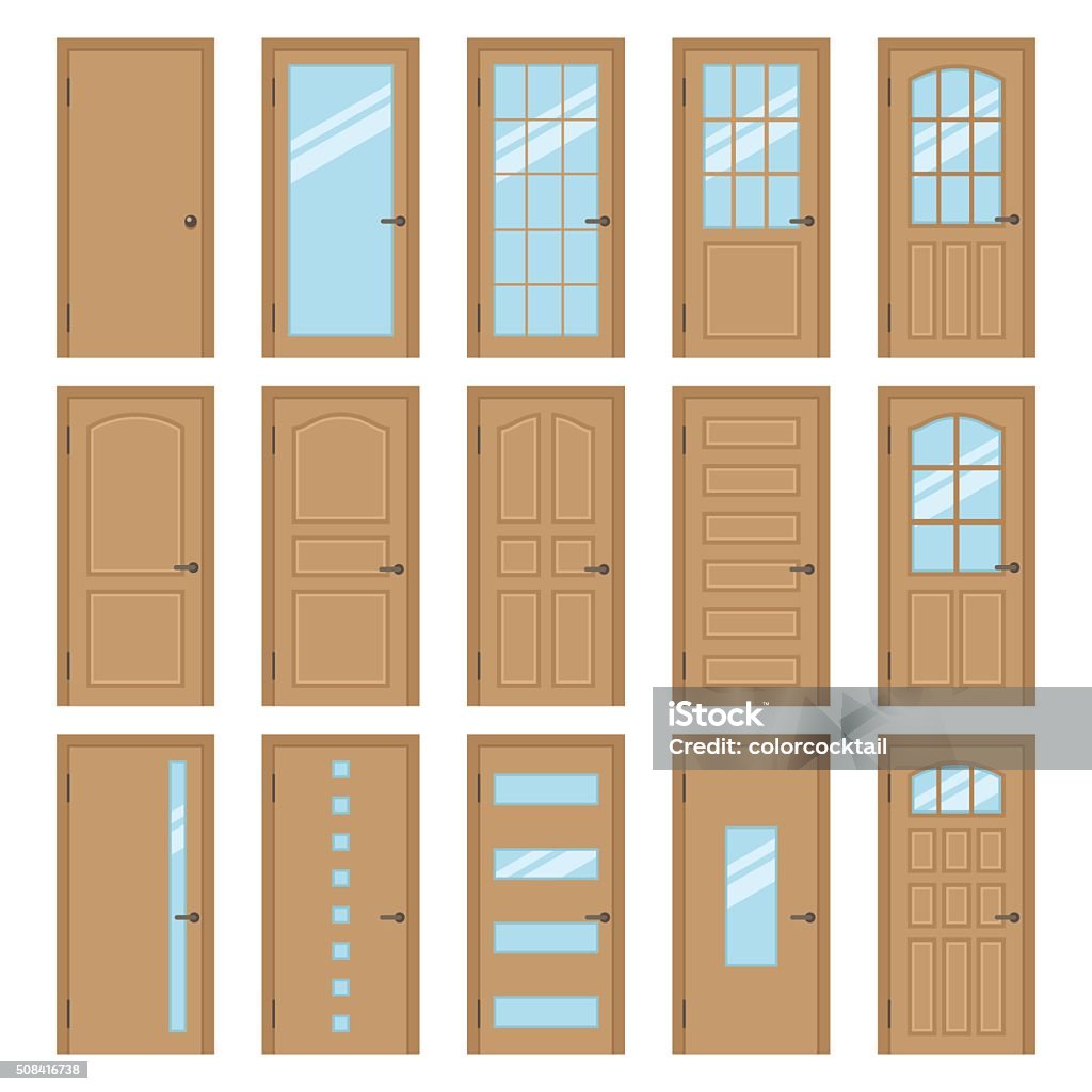 Interior Doors Stock Illustration - Download Image Now - Door, - Material, House iStock