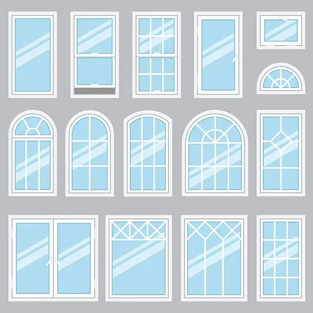 Vector illustration of Windows types