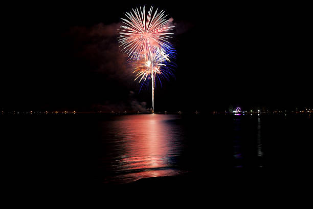 istock Colourful New Year’s Eve fireworks reflected in ocean 508417216