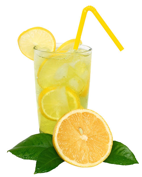 istock Lemonade with ice cubes and sliced lemon with leaf 508417318