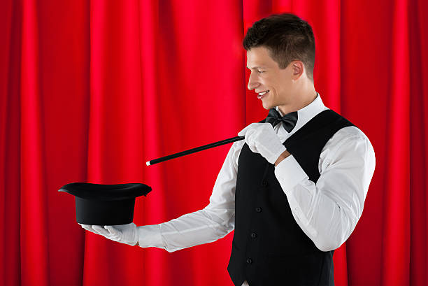 istock Magician With Magic Wand And Hat 508417698