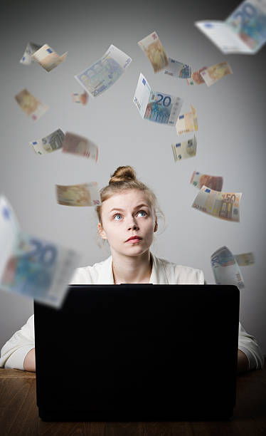 istock Woman earns Euro on the internet 508418018