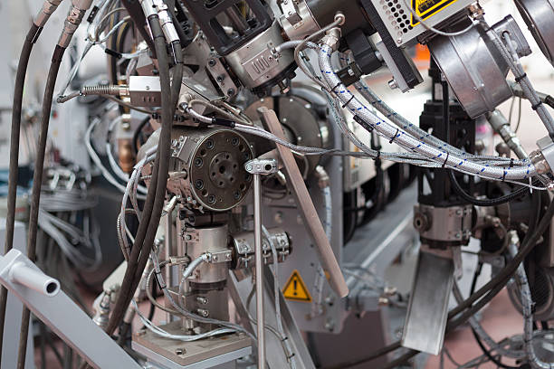 istock Close Up Shot of an Electrical Wire Production Machine 508418946
