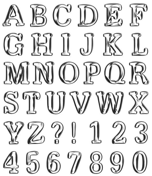 istock Metal or silver alphabet and numbers on isolated white background. 508420796