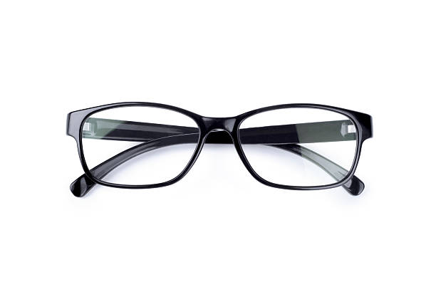óculos sobre um fundo branco - eyesight optical instrument glasses retro revival imagens e fotografias de stock