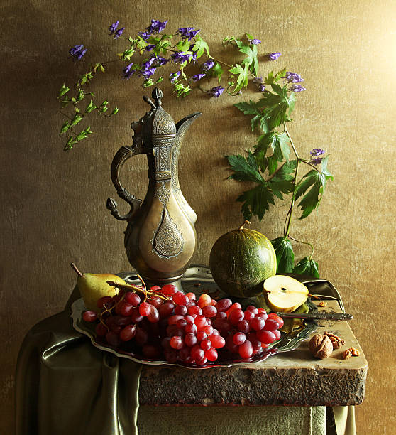 istock Still Life with Grapes and old jug 508422898