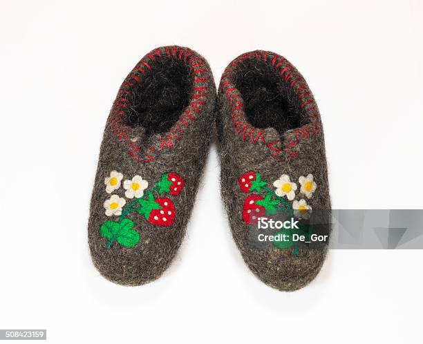 Felt Shoes Stock Photo - Download Image Now - Appliqué, Backgrounds, Berry