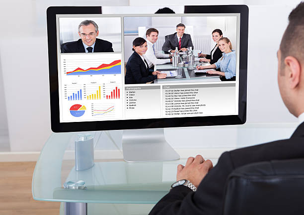 istock Businessman Video Conferencing With Team 508423403