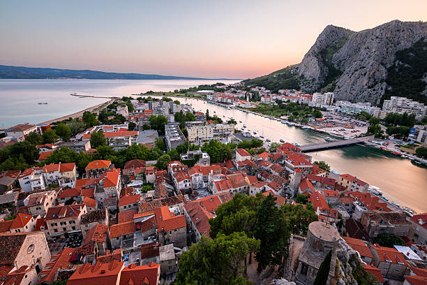 istock Aerial View on Omis Old Town and Cetina River, Dalmatia 508426409