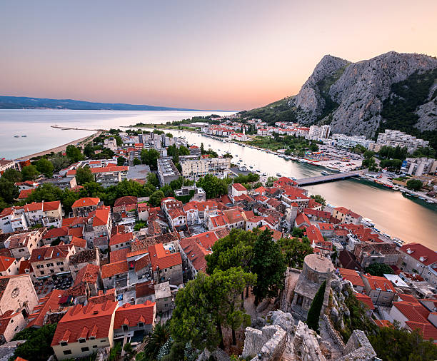 istock Aerial View on Omis Old Town and Cetina River, Dalmatia 508426413