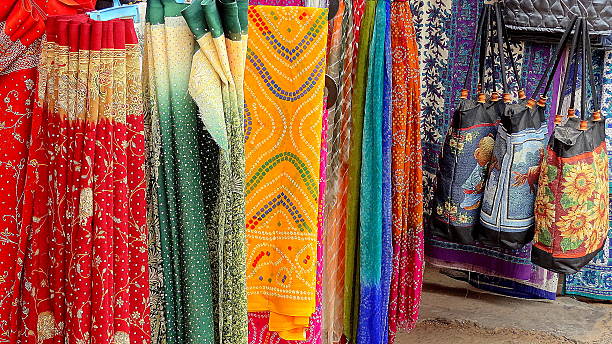 istock Textile at street market 508426911