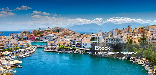 Agios Nikolaos Crete Greece Stock Photo - Download Image Now - Crete, Aghios Nikolaos, Greece
