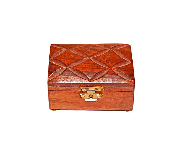 istock Wooden box with golden lock isolated 508427225