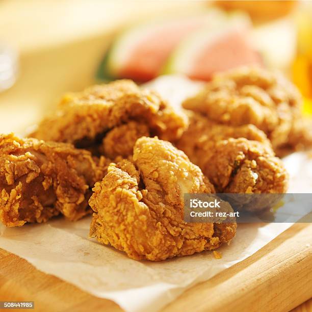 Pile Of Fried Chicken Stock Photo - Download Image Now - American Culture, Breaded, Chicken Meat