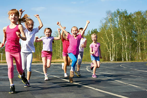 istock happy little girl finish first 508441987